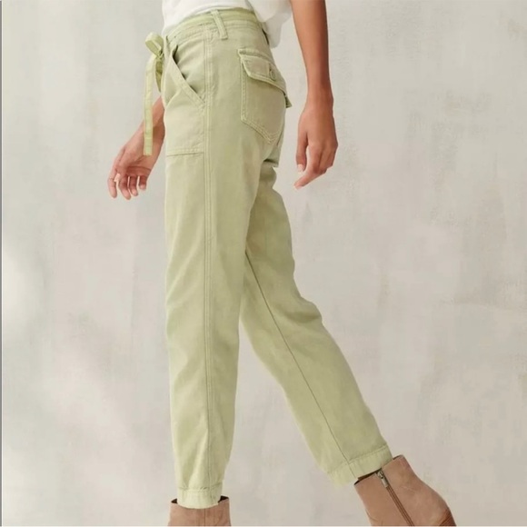 NWT Lucky Brand Mid Rise Utility Straight Leg Green Pants Size 12 Size 31 - Picture 4 of 13